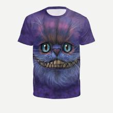 Shein Men 3d Cat Print Tie Dye Tee