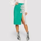 Shein Bow Embellished Slit Hem Skirt