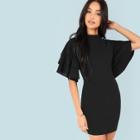 Shein Form Fitting Tiered Ruffle Sleeve Dress