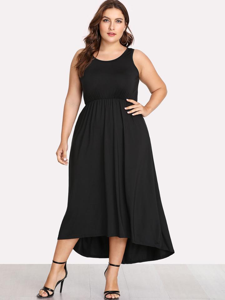 Shein Solid Color Dip Hem Dress
