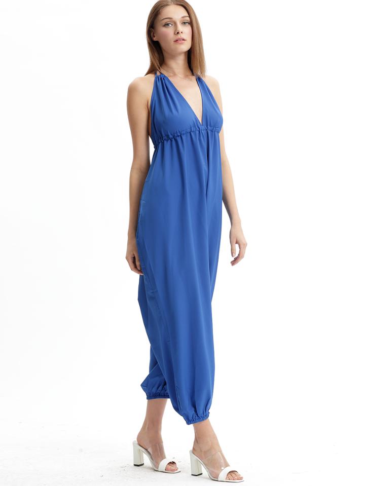 Shein Halter Open Back Oversized Jumpsuit