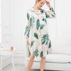 Shein Palm Leaf Print Shirt Dress