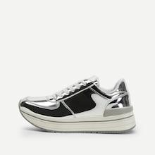 Shein Metallic Lace Up Sneakers