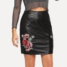 Shein Floral Embroidery Applique Skirt