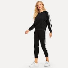 Shein Contrast Stripe Top & Pants