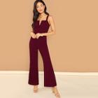 Shein V Notch Front Flared Jumpsuit
