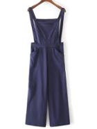 Shein Purple Pocket Zipper Pinafore Overalls