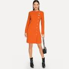 Shein Button Embellished Zip Back Dress