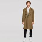 Shein Men Double Button Notched Neck Tunic Coat