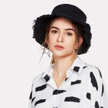 Shein Frayed Trim Bucket Hat