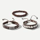 Shein Men Woven & Plaided Bracelet Set 3pcs