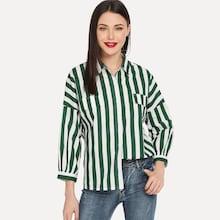 Shein Striped Print Drop Shoulder Shirt