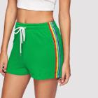 Shein Rainbow Striped Side Drawstring Shorts