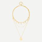 Shein Round Pendant Link Necklace With Ring Charm