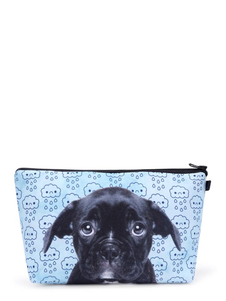 Shein Dog & Clouds Print Cosmetic Bag