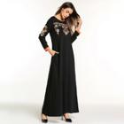 Shein Botanical Embroidered Long Hijab Dress