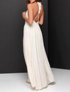 Shein Apricot Spaghetti Strap With Lace Maxi Dress
