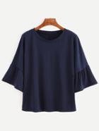 Shein Navy Bell Sleeve T-shirt