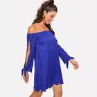 Shein Off Shoulder Knot Cuff Scallop Edge Dress