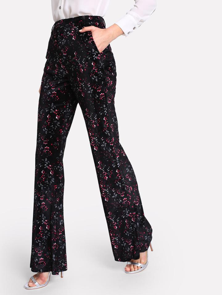 Shein Flower Print Flare Pants