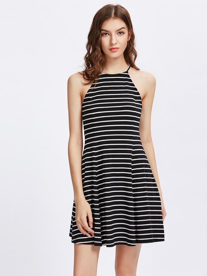 Shein Striped Swing Racer Cami Dress