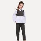 Shein Toddler Girls Contrast Striped Top With Pants