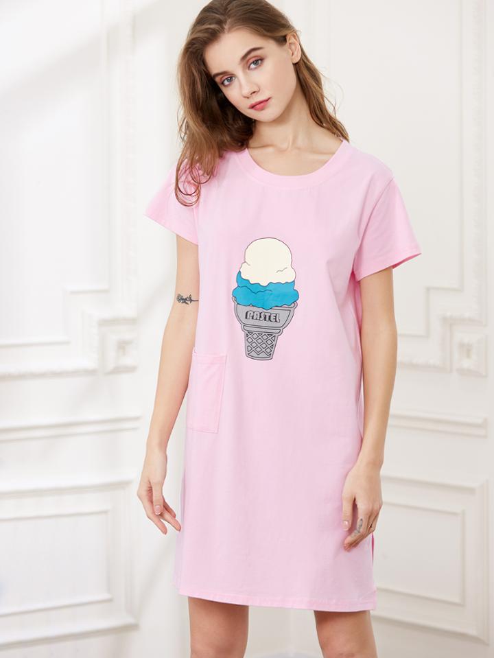 Shein Pink Ice Cream Print Night Dress