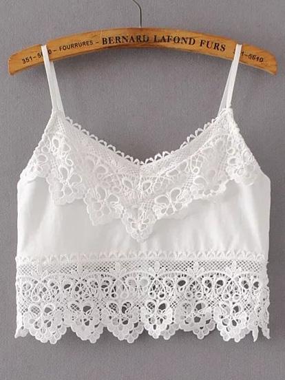 Shein Lace Trim Crop Cami Top