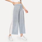Shein Contrast Panel Side Pleated Pants