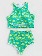 Shein Lemon Print Cut Out High Rise Bikini Set