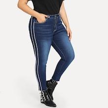 Shein Plus Contrast Tipping Dark Wash Jeans