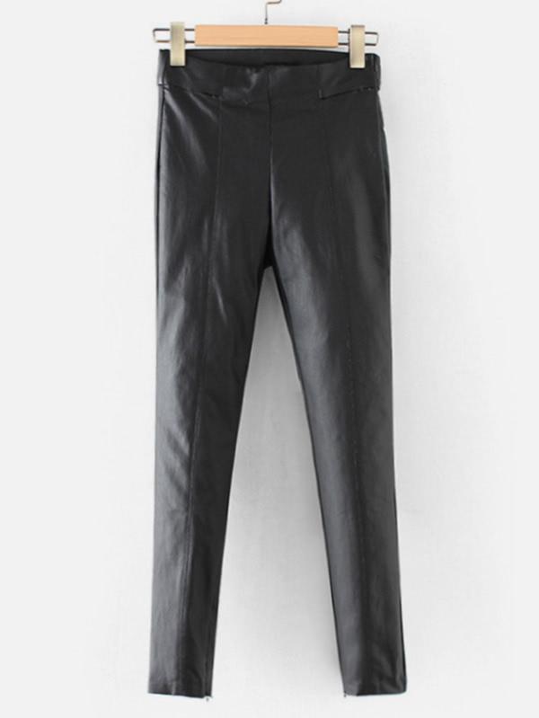 Shein Seam Detail Pu Skinny Pants
