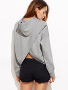 Shein Drop Shoulder Tulip Back Slub Hoodie