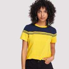 Shein Striped Cut And Sew Tee