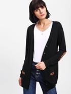 Shein Elbow Patched Open Front Coat