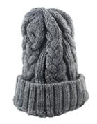 Shein Woolen Grey Knitted Winter Hat