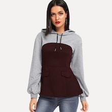 Shein Cut And Sew Drawstring Hoodie
