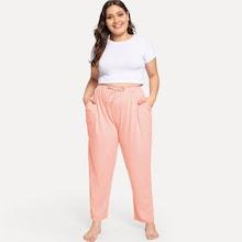 Shein Plus Drawstring Waist Sleep Pants