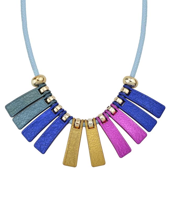 Shein Fashionable Style Beautiful Colorful Long Spike Statement Collar Necklace