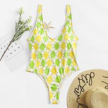 Shein Plus Lemon Print Swimsuit