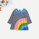 Shein Toddler Girls Rainbow & Stripe Print Dress