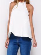 Shein Halter Backless White Tank Top