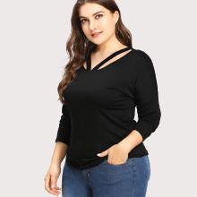 Shein Plus Strappy Neck Tee