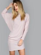 Shein Boat Neck Dolman Sleeve Blouson Dress