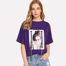 Shein Bow Figure Print Tee