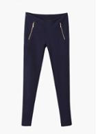 Rosewe Mature Black High Waist Zipper Decoration Woman Pants