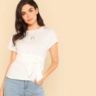 Shein Belted Solid Top