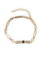 Shein Gold Color Rhinestone Adjustable Chain Link Bracelets