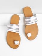 Shein Metallic Strappy Toe Ring Sandals