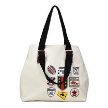 Shein Patch Detail Canvas Tote Bag